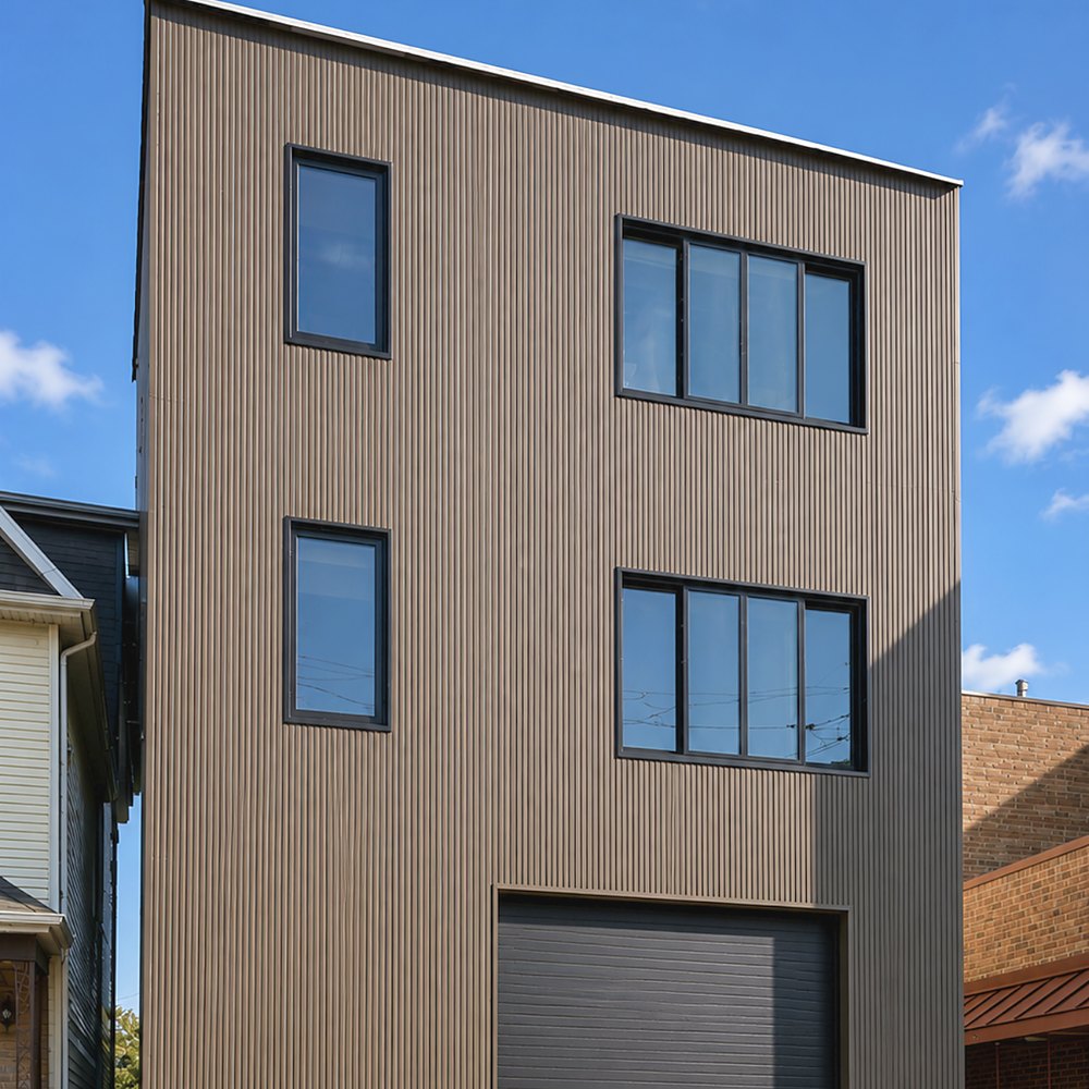 Modern three-storey home with garage